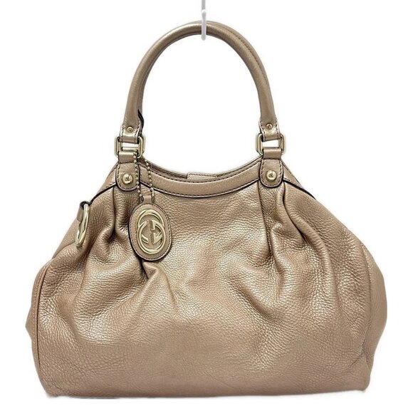 GUCCI Sukey Pink Beige Leather Tote Bag bran430-100425 - Picture 1 of 8